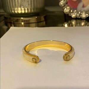 Francesca's Collections Gold and Cream Open Cuff Bracelet